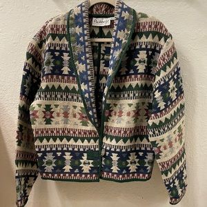 Vintage Flashback Boho Southwestern Tapestry Cotton Jacket Size Medium